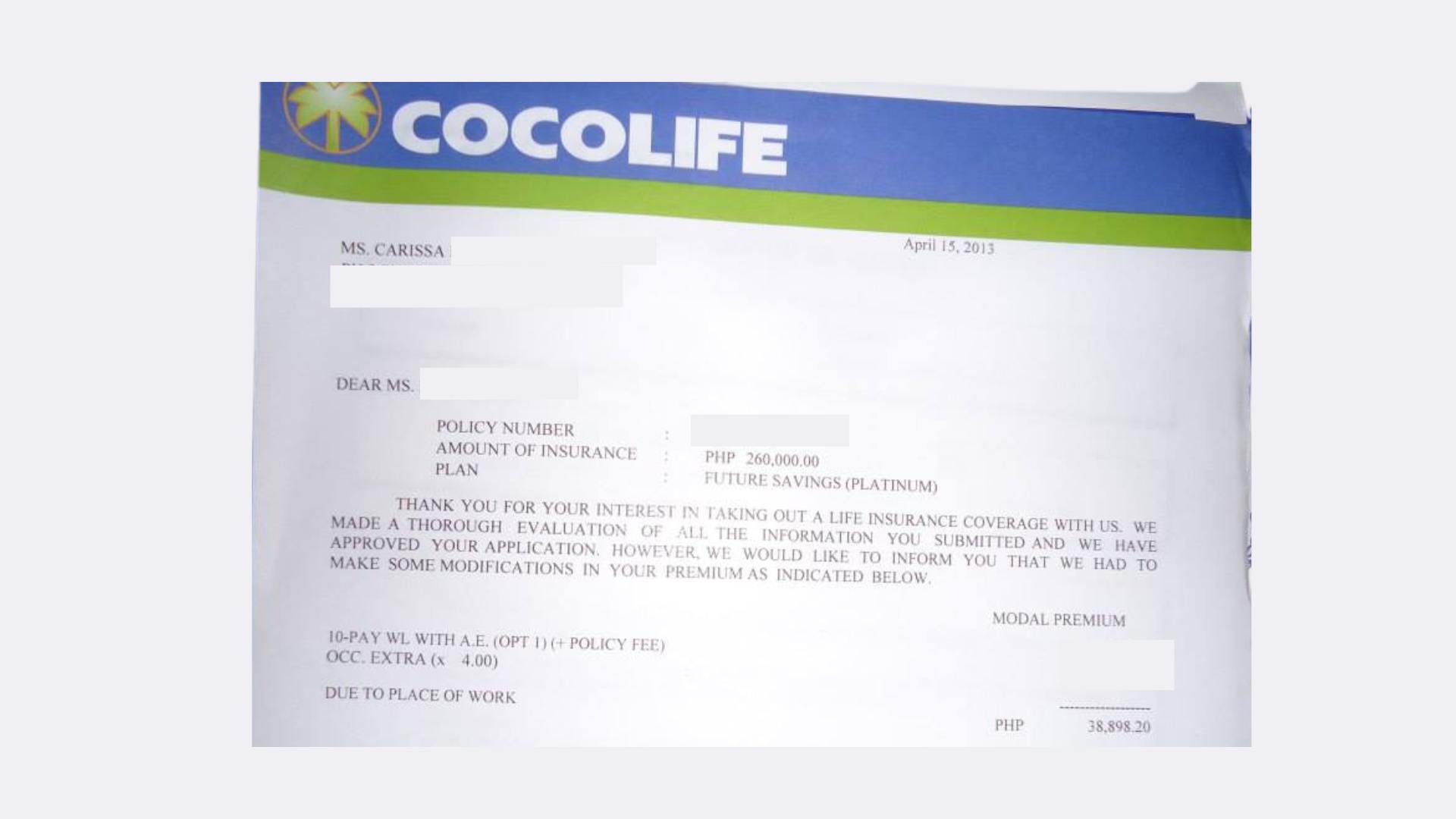 Cocolife Insurance Refund